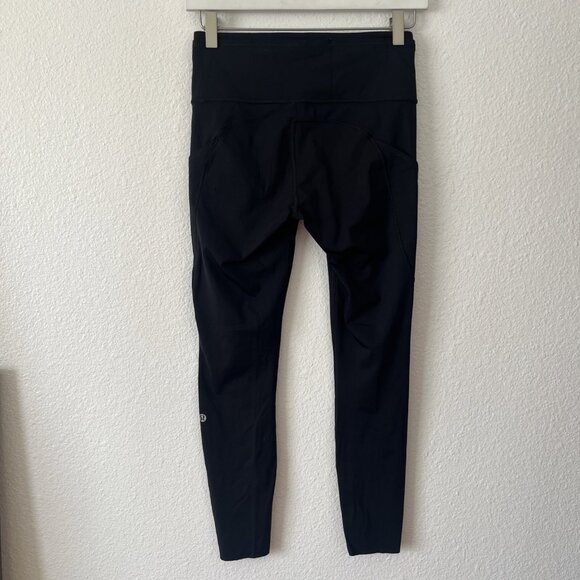 Lululemon Leggings Sz 6 Fast Free 7/8 Tight II Nulux 25" Black Reflective W5BJGS - Picture 8 of 9